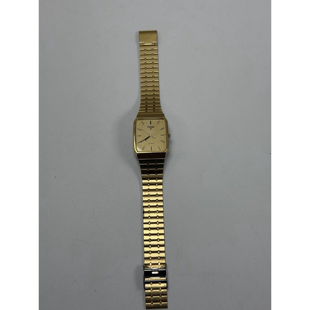 Vintage Pulsar by Seiko Y102-5369 Gold Tone Men's Tank Watch - Untested / As-Is